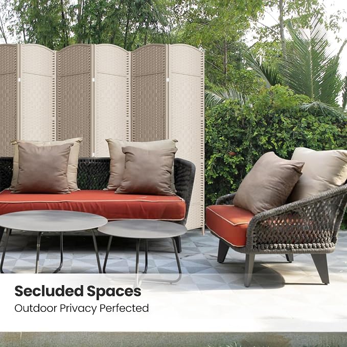 6 Panel Room Divider, 6Ft Folding Privacy Screen, Tall - Image 5