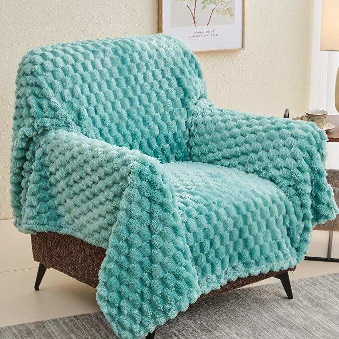 NEWCOSPLAY Super Soft Twin Blanket Sage Green Premium Silky Flannel Fleece 3D - Image 9