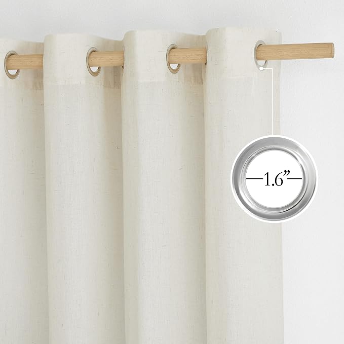NICETOWN Flax Linen Room Divider Curtains 84 inches Long, Grommet Thick Linen - Image 4