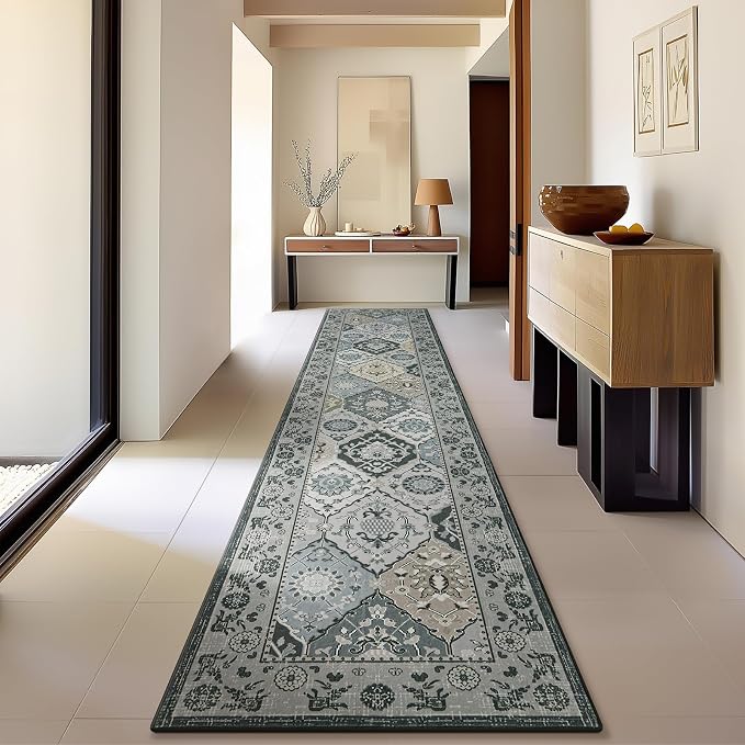 Phantoscope Washable Runner Rug 2'x10' Non-Slip, Vintage Boho Hallway Rugs by Phantoscope