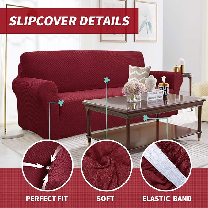 YEMYHOM Couch Cover Latest Jacquard Design High Stretch Sofa Chair Covers - Image 3