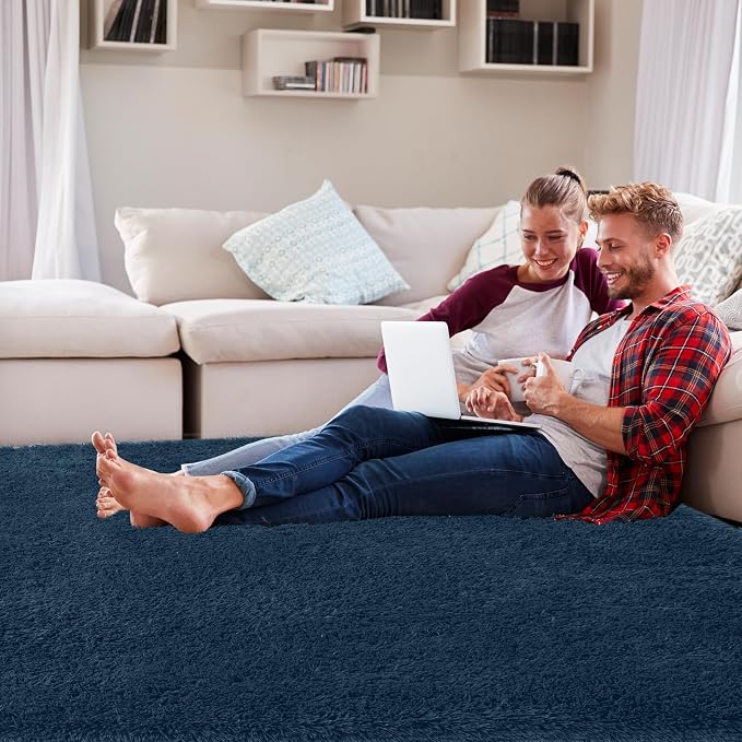 Large Rug for Living Room 10x12: Area Rug 10x12 Navy Blue Rugs for Living Room - Image 5