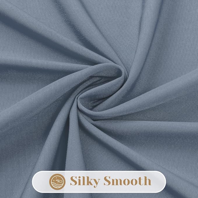 HOMEIDEAS Non-See-Through Stone Blue Privacy Sheer Curtains, 52 X 72 Inches - Image 7