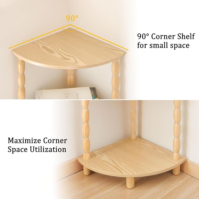 MaxSmeo Corner Shelf, 5-Tier Corner Bookshelf - Image 6