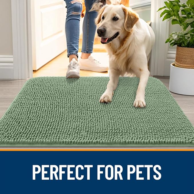 OLANLY Dog Door Mat for Muddy Paws 40x24, Absorbs Moisture and Dirt, Absorbent - Image 6