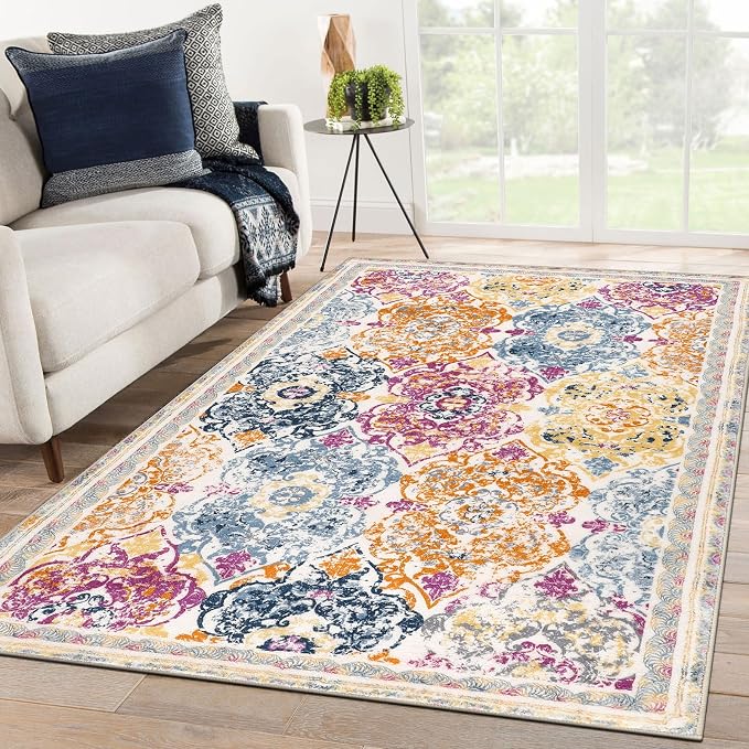 Vaukki Living Room Rug, Vintage Shaggy Soft Laundry Rug, Non Slip Kitchen Area - Image 6