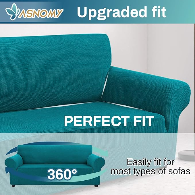Asnomy Couch Covers for 3 Cushion Couch Stretch Sofa Covers Slipcovers - Image 4