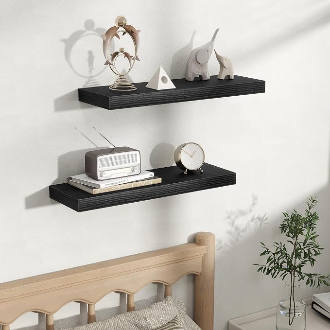 Fun Memories Floating Shelves for Wall, Rustic Wood Wall Mounted Shelves for - Image 5