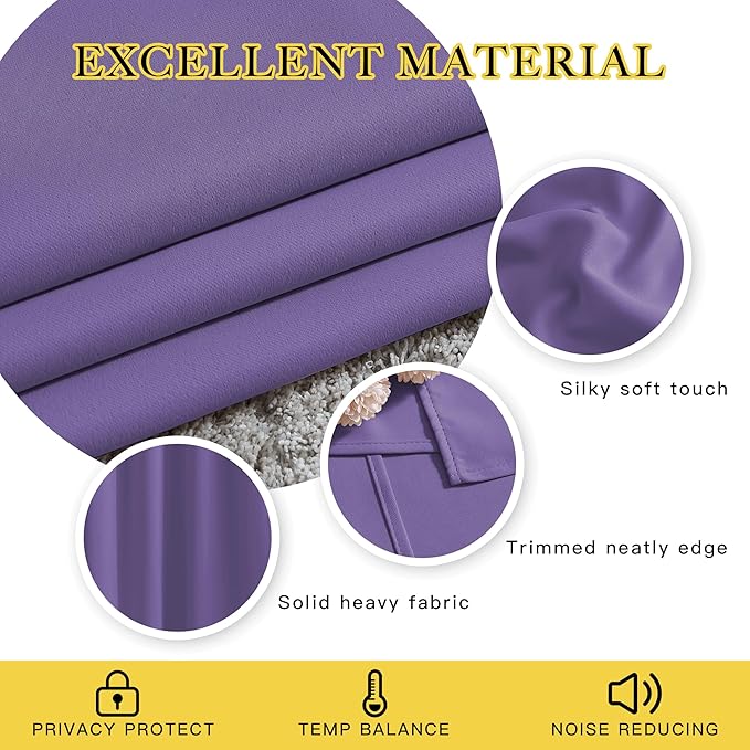 NICETOWN Bedroom Blackout Curtains Panels - Image 3