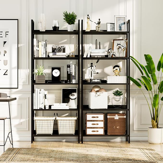 NUMENN Bookshelf, 5 Tier Bookshelves, Home Office Bookcase Shelf Storage - Image 5