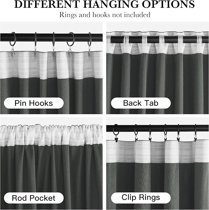 RYB HOME Auqa Velvet Curtains 84 inches Long, Room Darkening, Floor-Length - Image 2