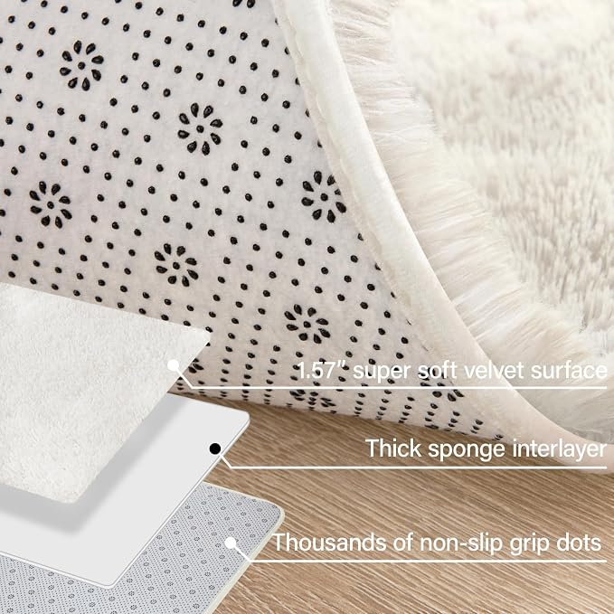 Merelax Soft Modern Indoor Large Shaggy Rug - Image 6