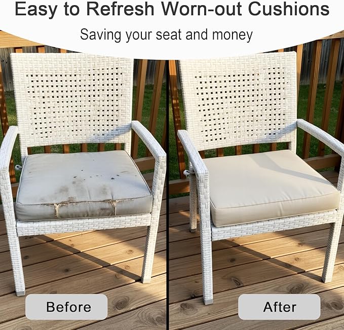 NettyPro Outdoor Cushion Slipcovers Waterproof 4 Pack Patio Chair Seat Cushion - Image 6