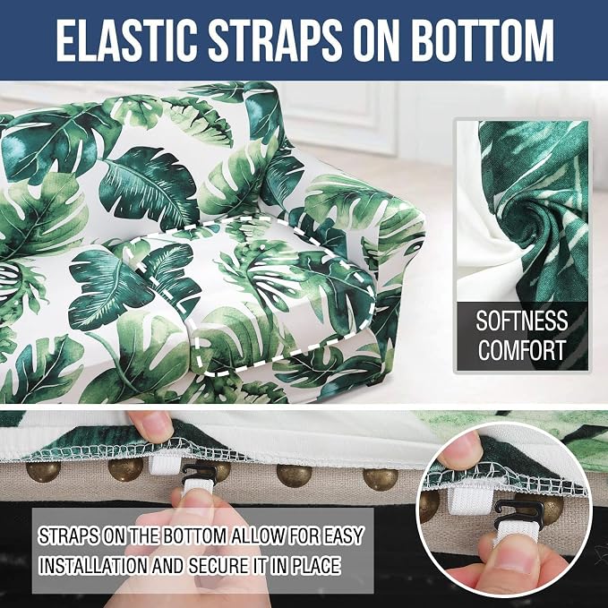 hyha Couch Cover, Loveseat Covers, Floral Pattern, 3 Pieces, Sofa Slipcovers - Image 5