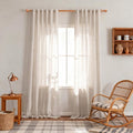 MYSKY HOME Linen Curtains for Living Room 96 Inches Long, Semi Sheer Curtains & by MYSKYHOME