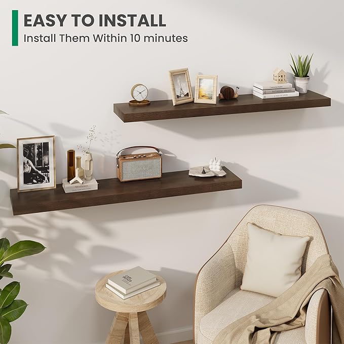 Marsmiles Solid Wood Floating Shelves - Image 4
