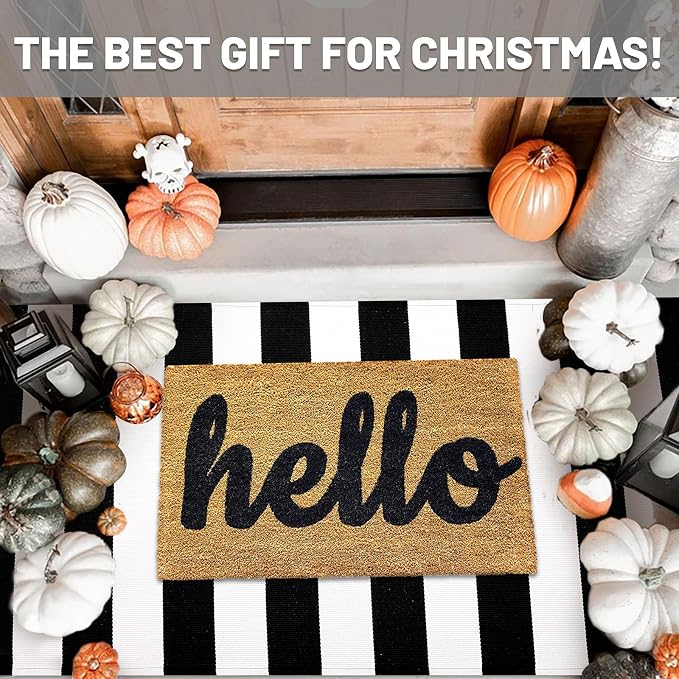IOHOUZE Black White Striped Rug -3x5 Front Door Mats Outdoor, Washable Rug - Image 2