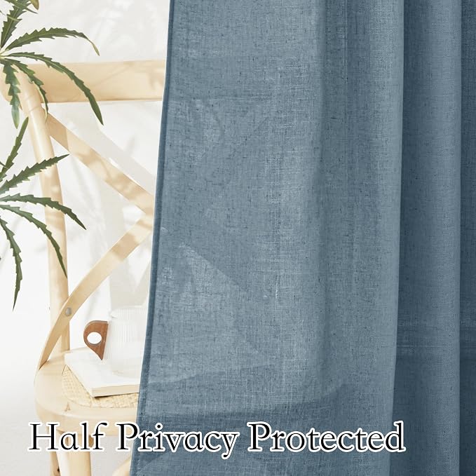 RYB HOME Long Linen Curtains 96 inches Long - Image 6