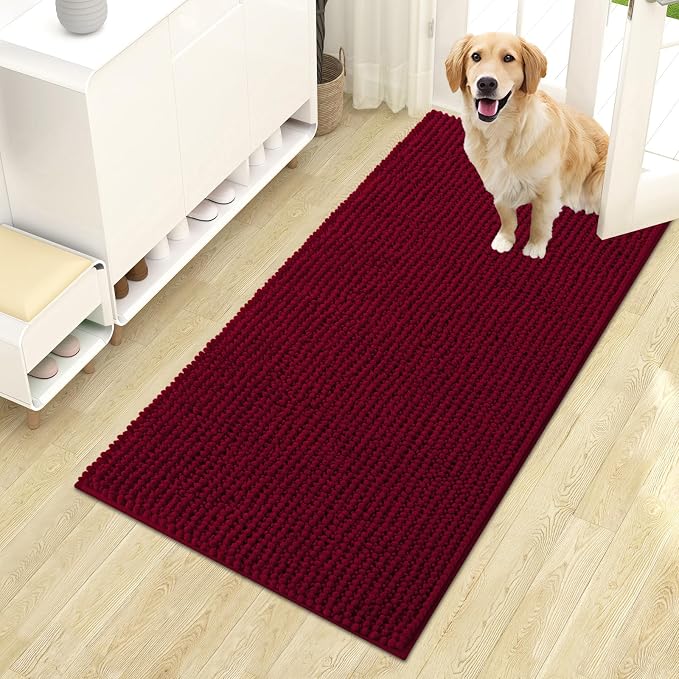OLANLY Dog Door Mat for Muddy Paws 44x24, Ultra Absorbent Chenille Mud Doormat by OLANLY