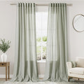 Sage Green Curtains 100 inches Long 2 panels by Nanspring