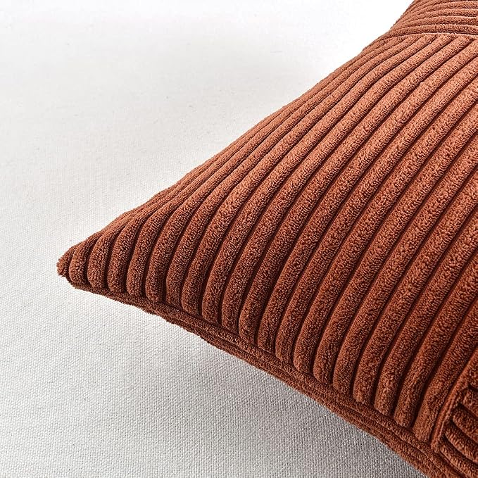 Fancy Homi 2 Packs Rust Lumbar Decorative Throw Pillow Covers 14x22 Inch - Image 5