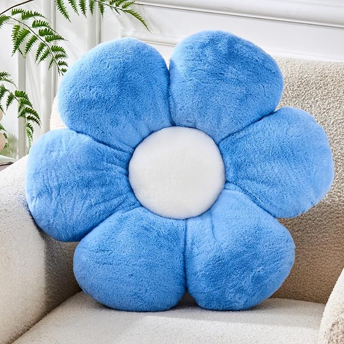 Daisy Pillow, 15.7In Cute Flower Shaped Decorative Plush Pillow by Vdoioe