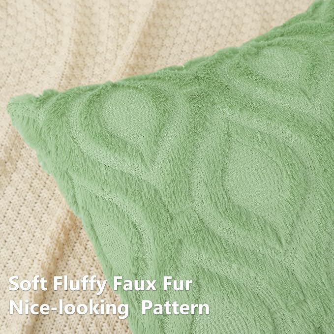 decorUhome Summer Throw Pillow Covers 26x26 Inch Set of 2, Soft Plush Faux Wool - Image 2