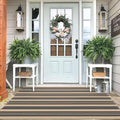 IOHOUZE Black and Tan Striped Rug 4'x6' Front Door Rugs Outdoor, Washable Area by iOhouze