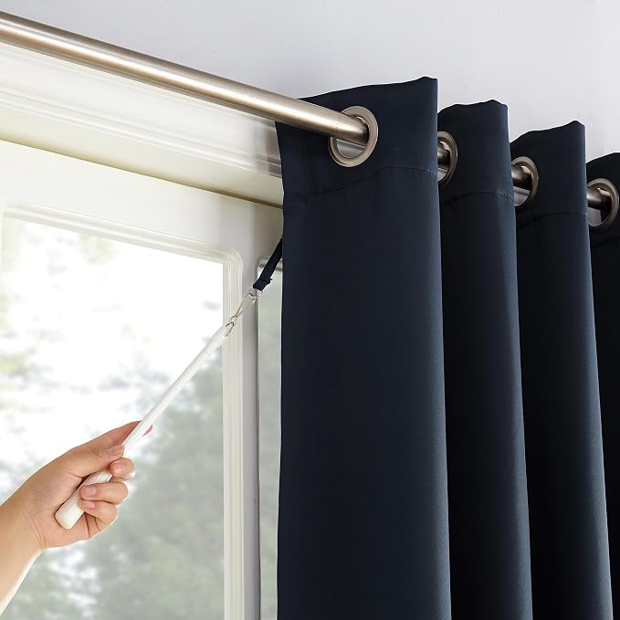 Sun Zero Easton Extra-Wide Blackout Grommet Sliding Patio Door Curtain Panel - Image 2
