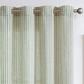 jinchan Linen Curtains for Living Room Green on Beige Striped Curtains for by JINCHAN