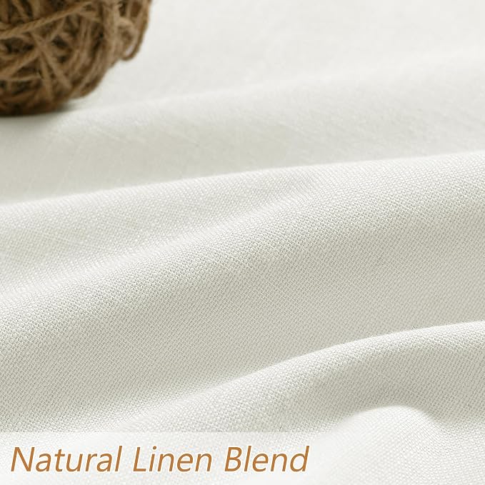Guken 100% Blackout Linen Curtains 42 Inch Wide by 96 Inch 2 Panels Set - Image 3