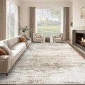 Washable Rug 8x10 Area Rugs for Living Room: Large Neutral Soft Rug Abstract by LOSBULAKE