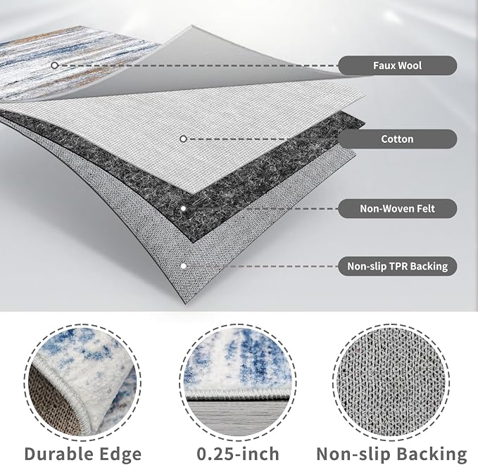 2x5 Washable Runner Rug for Family: Easy-to-Clean Runners for Hallway Entryway - Image 7