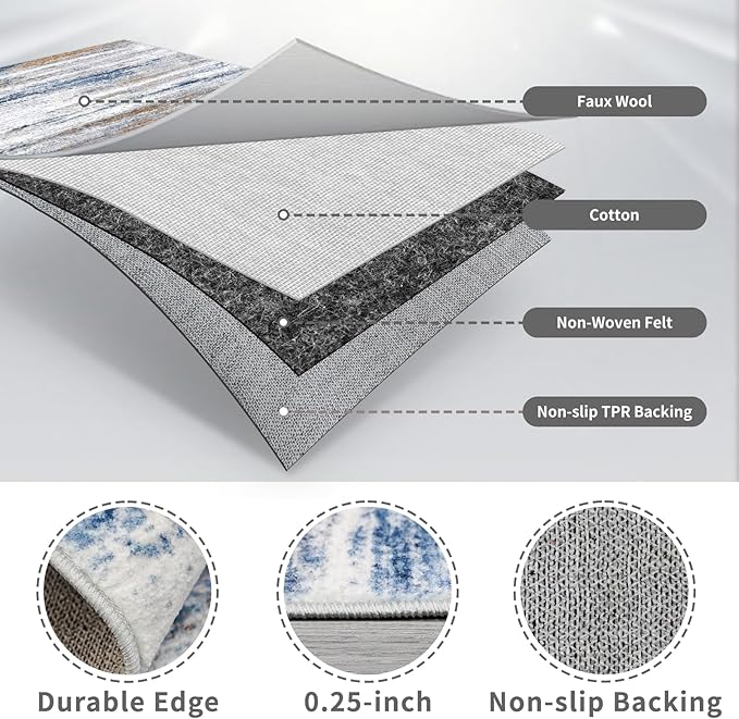 5x12 Runner Rug for Wide Hallway: Long Washable Runners for Entryway Living - Image 4