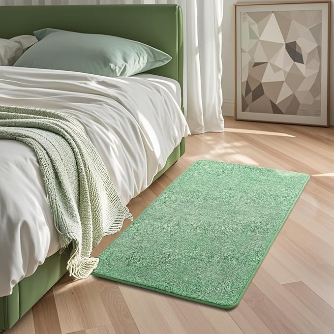 Keeko 2x4 Green Runner Rug, Indoor Bedroom Hallway Entryway Small Area Rugs Non - Image 5