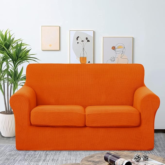 U-NICE HOME 3 Pieces Stretch Loveseat Couch Cover Sofa Cover Washable Sofa - Image 2