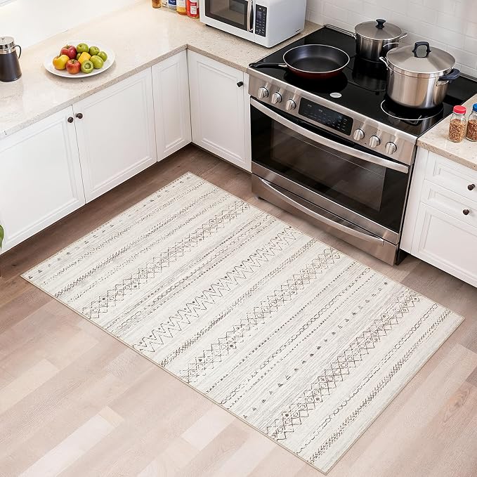 cotiled 3x5 Area Rug Living Room: Washable Boho Rugs - Image 3