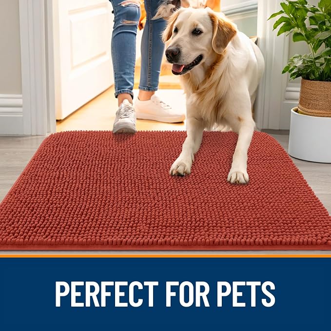 OLANLY Dog Door Mat for Muddy Paws 34x21, Absorbs Moisture and Dirt, Absorbent - Image 6