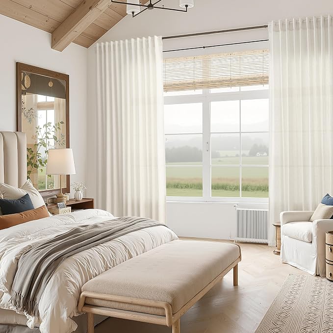 Nanspring Natural Linen Curtains 108 Inches Long - Image 7