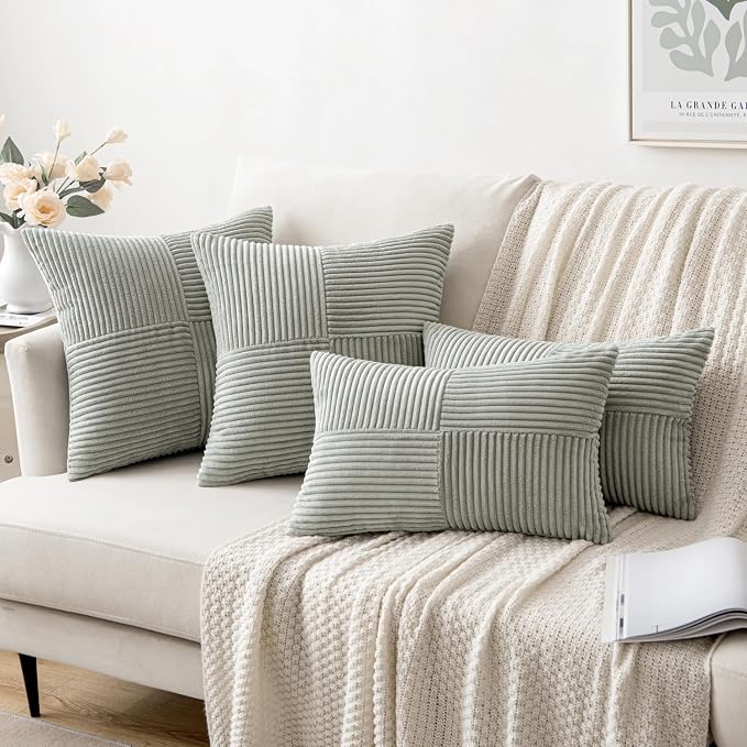 MIULEE Silver Grey Decorative Throw Pillow Covers 20x20 Inch - Image 4