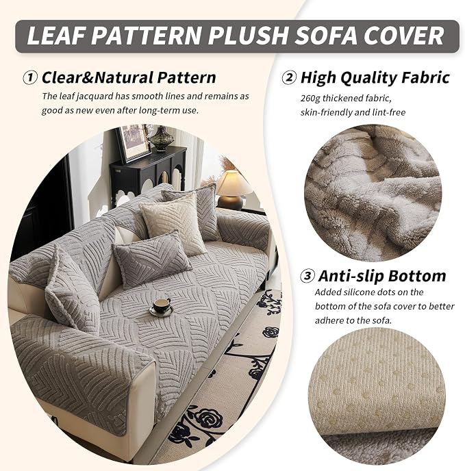 Sectional Couch Cover, Non-Slip Sofa Cover Plush Warm, Funny Fuzzy Pet Couch - Image 3