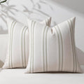 Hckot Sage Green Throw Pillow Covers 16x16 Set of 2 Striped Pillow Covers by Hckot