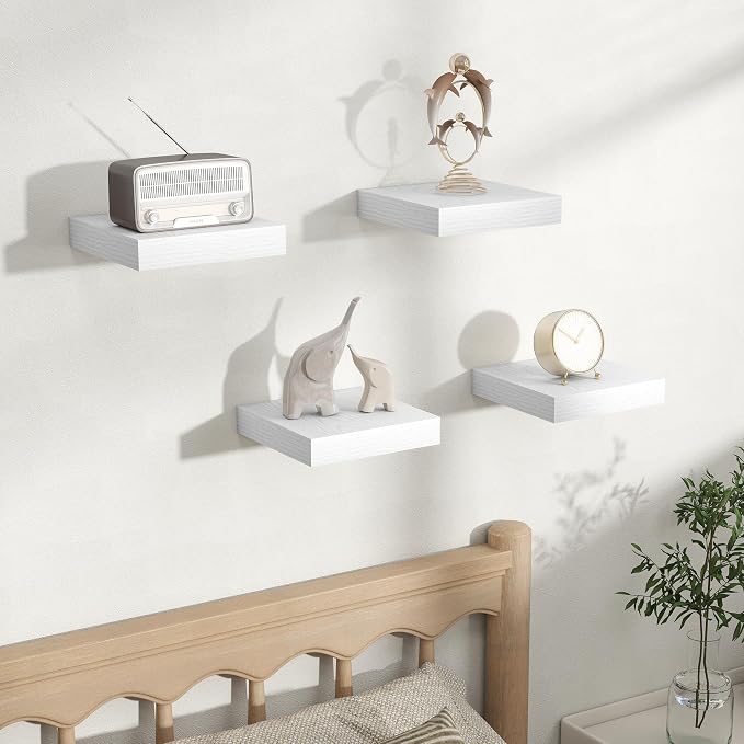 Fun Memories Rustic Floating Wall Shelves, Wall Mounted Wood Storage & Display - Image 5