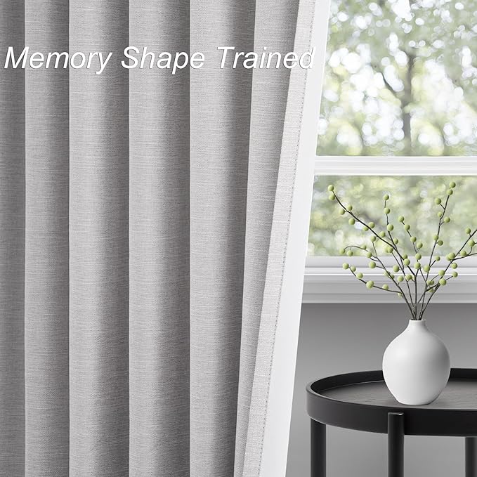 Topfinel Linen Blackout Curtains 63 Inches Long 2 Panels - Image 4