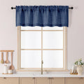 Chyhomenyc Navy Blue Valance for Windows, Light Filtering Faux Linen Slub by Chyhomenyc