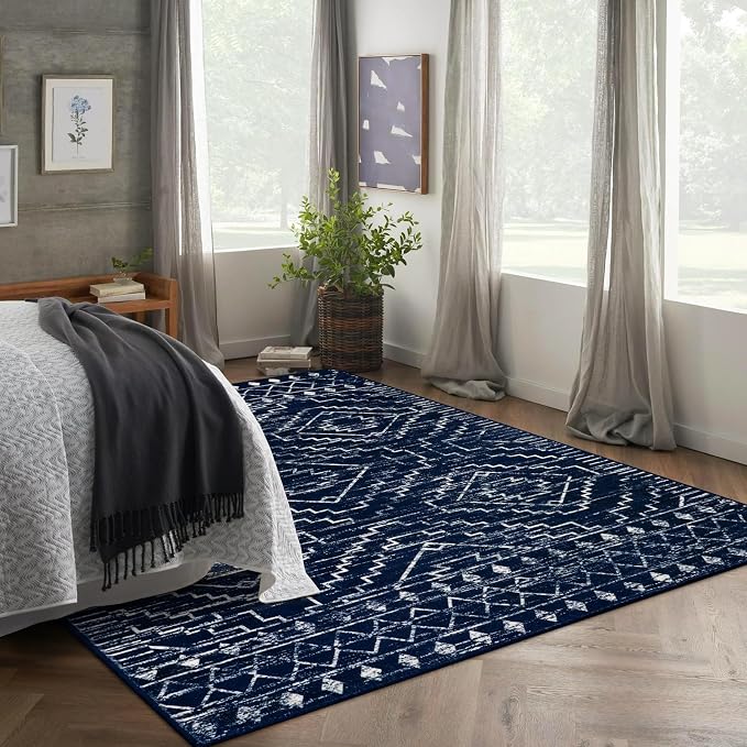 Wonnitar Moroccan Washable 6x9 Rug, Non-Slip Boho Soft Rug - Image 6