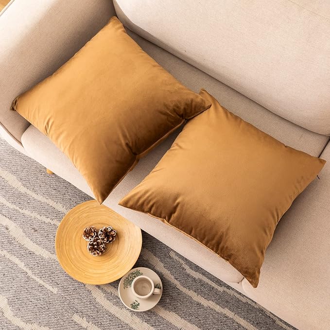 NiNi ALL Decorative Throw Pillow Covers Pack of 2, Velvet Cushion Case - Image 3