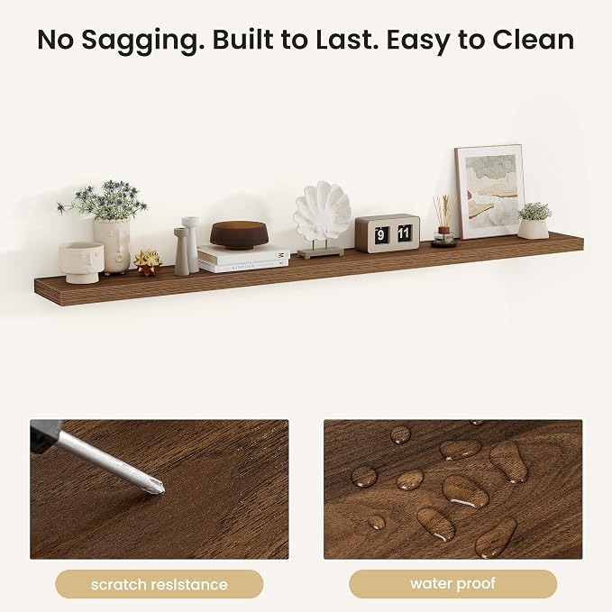 Fun Memories Rustic Wood Floating Shelves - Image 4