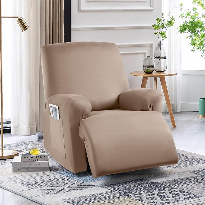 TAOCOCO Stretch Recliner Chair Covers 3-Pieces Solid Furniture Covers Recliner - Image 8