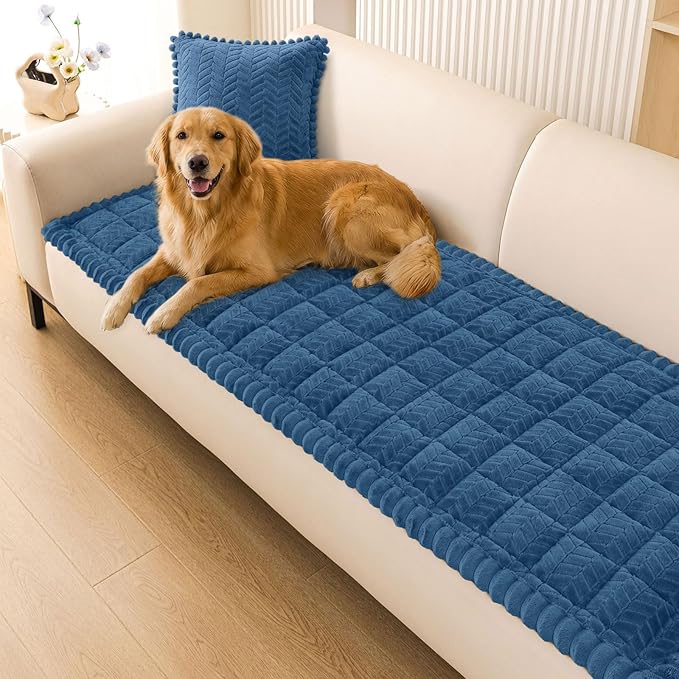 Smiry Non Slip Couch Covers for Dogs, Fuzzy Pet Couch Covers for 3 Cushion Sofa by Smiry